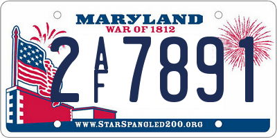 MD license plate 2AF7891