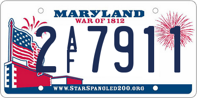 MD license plate 2AF7911