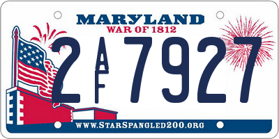 MD license plate 2AF7927