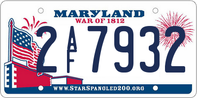 MD license plate 2AF7932
