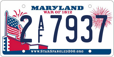 MD license plate 2AF7937