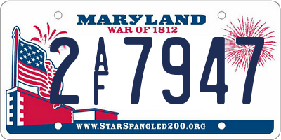 MD license plate 2AF7947