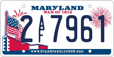 MD license plate 2AF7961