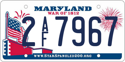 MD license plate 2AF7967