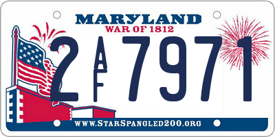 MD license plate 2AF7971