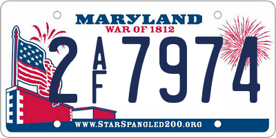 MD license plate 2AF7974
