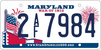 MD license plate 2AF7984