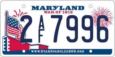 MD license plate 2AF7996