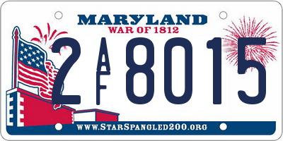 MD license plate 2AF8015
