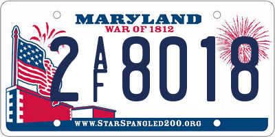 MD license plate 2AF8018