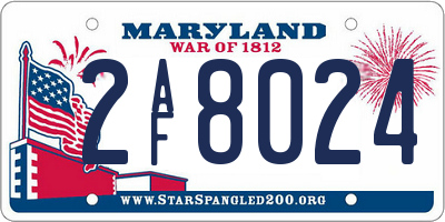 MD license plate 2AF8024