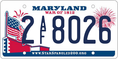 MD license plate 2AF8026