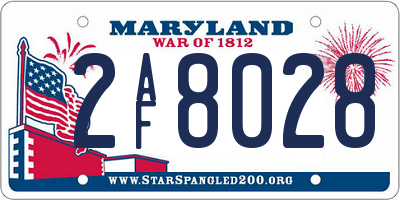 MD license plate 2AF8028