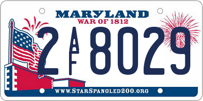MD license plate 2AF8029