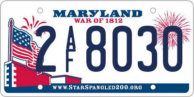 MD license plate 2AF8030
