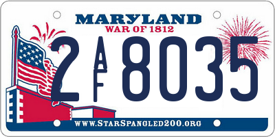 MD license plate 2AF8035