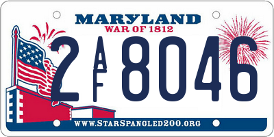 MD license plate 2AF8046
