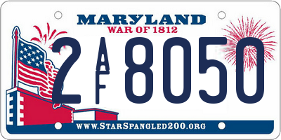 MD license plate 2AF8050