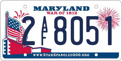 MD license plate 2AF8051