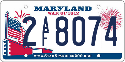 MD license plate 2AF8074