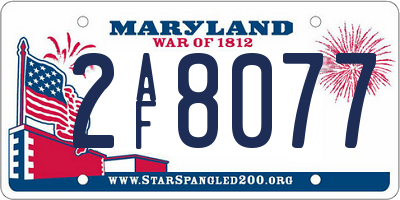 MD license plate 2AF8077