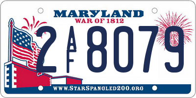 MD license plate 2AF8079