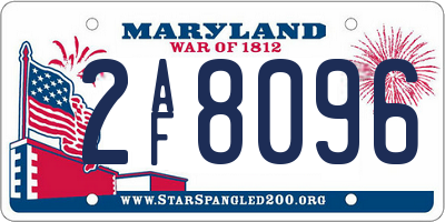 MD license plate 2AF8096