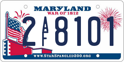 MD license plate 2AF8101