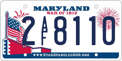 MD license plate 2AF8110
