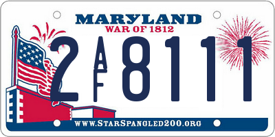 MD license plate 2AF8111