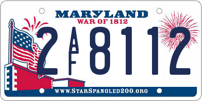 MD license plate 2AF8112