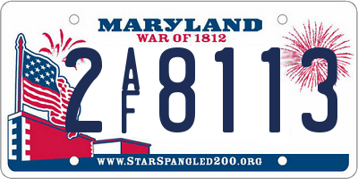 MD license plate 2AF8113