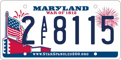 MD license plate 2AF8115