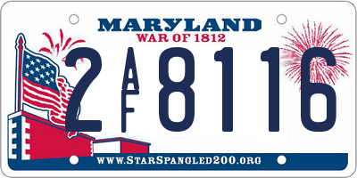 MD license plate 2AF8116