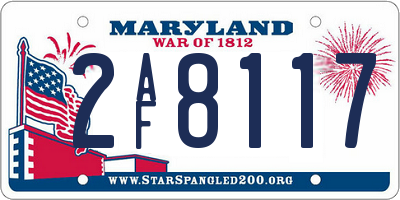 MD license plate 2AF8117