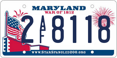 MD license plate 2AF8118