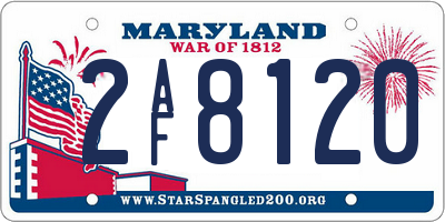 MD license plate 2AF8120