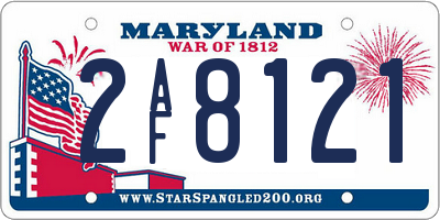 MD license plate 2AF8121