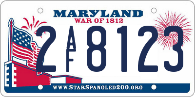 MD license plate 2AF8123