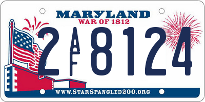 MD license plate 2AF8124