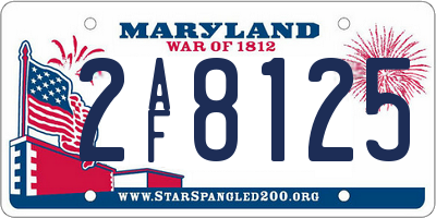 MD license plate 2AF8125