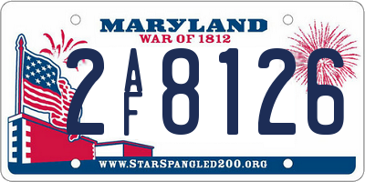 MD license plate 2AF8126