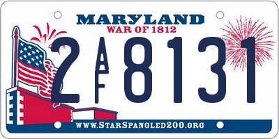 MD license plate 2AF8131