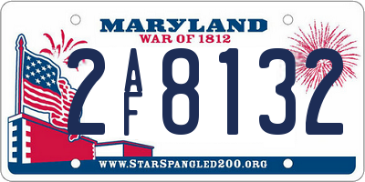 MD license plate 2AF8132