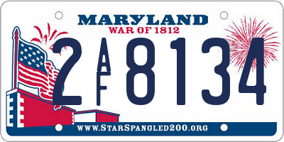 MD license plate 2AF8134