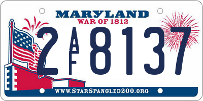 MD license plate 2AF8137
