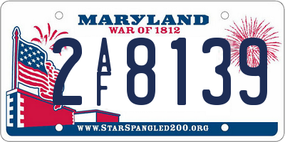 MD license plate 2AF8139