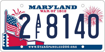 MD license plate 2AF8140