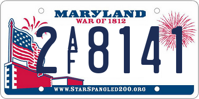 MD license plate 2AF8141