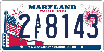 MD license plate 2AF8143